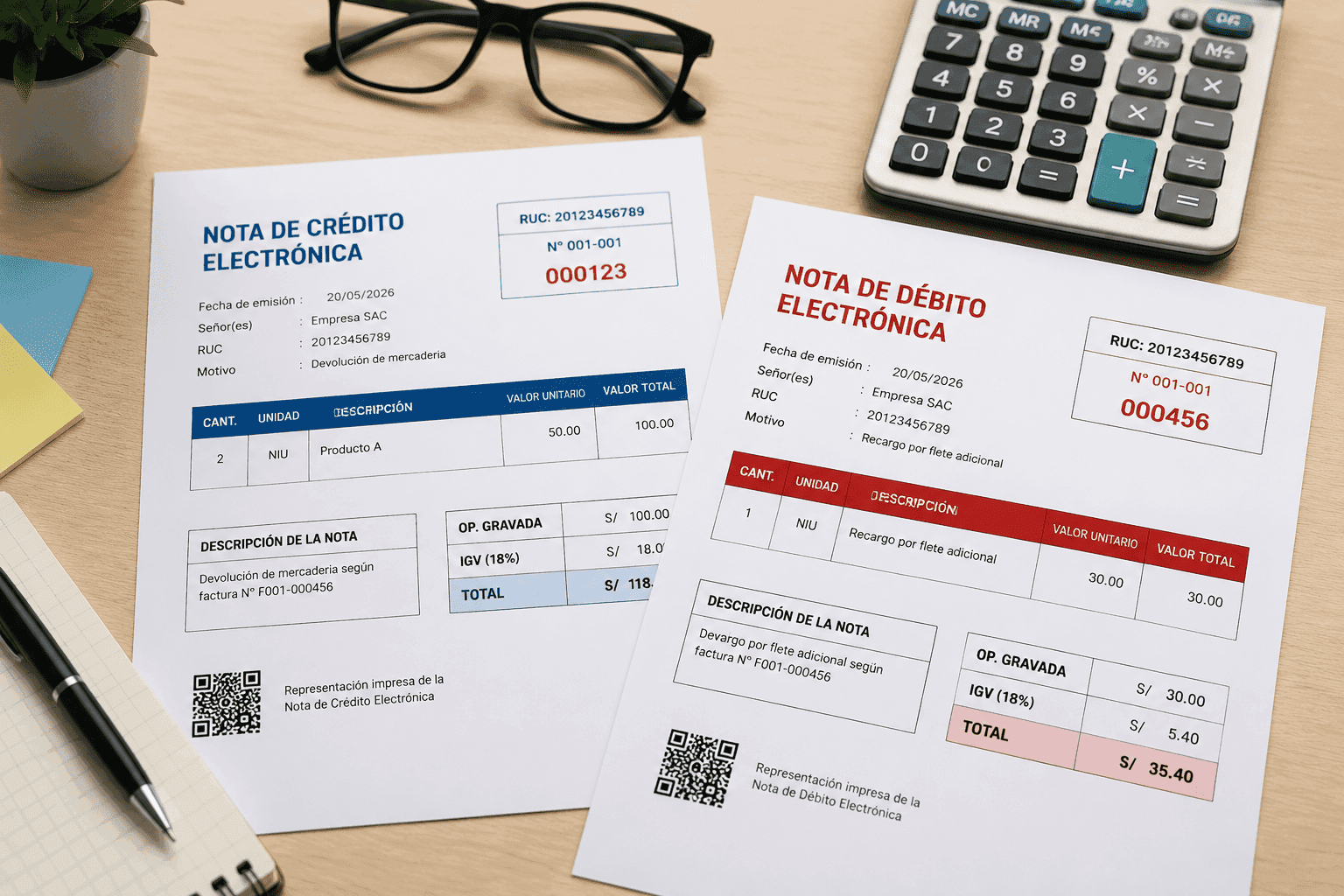 SUNAT establece nuevas reglas para notas de crédito y débito electrónicas desde agosto 2026
