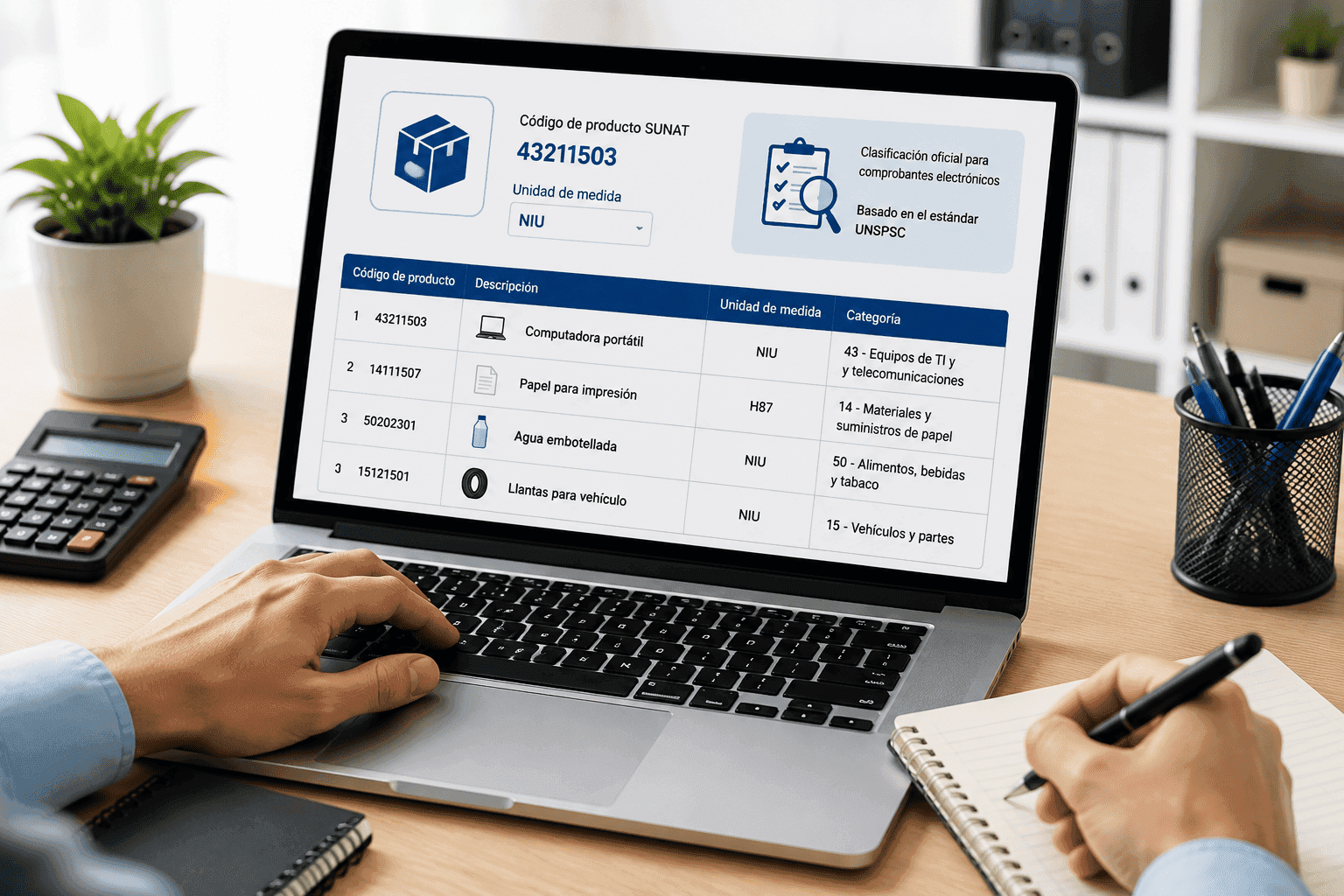 Evita rechazos en tus comprobantes electrónicos: actualiza los códigos de producto SUNAT antes de agosto de 2026